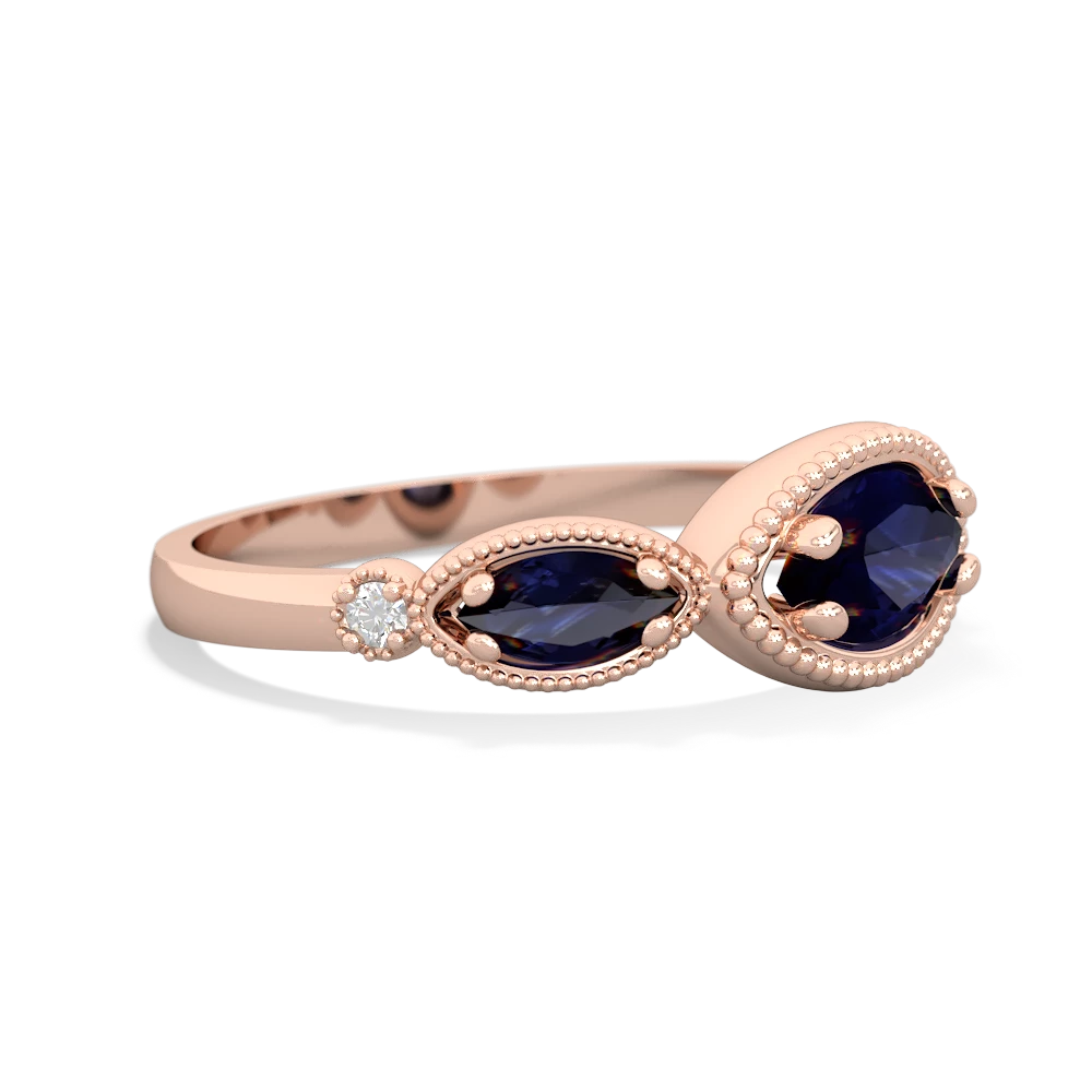 Tanzanite Milgrain Marquise 14K Rose Gold ring R5700