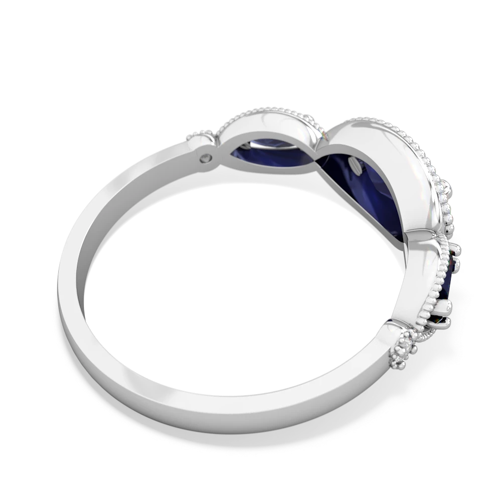 Blue Topaz Milgrain Marquise 14K White Gold ring R5700