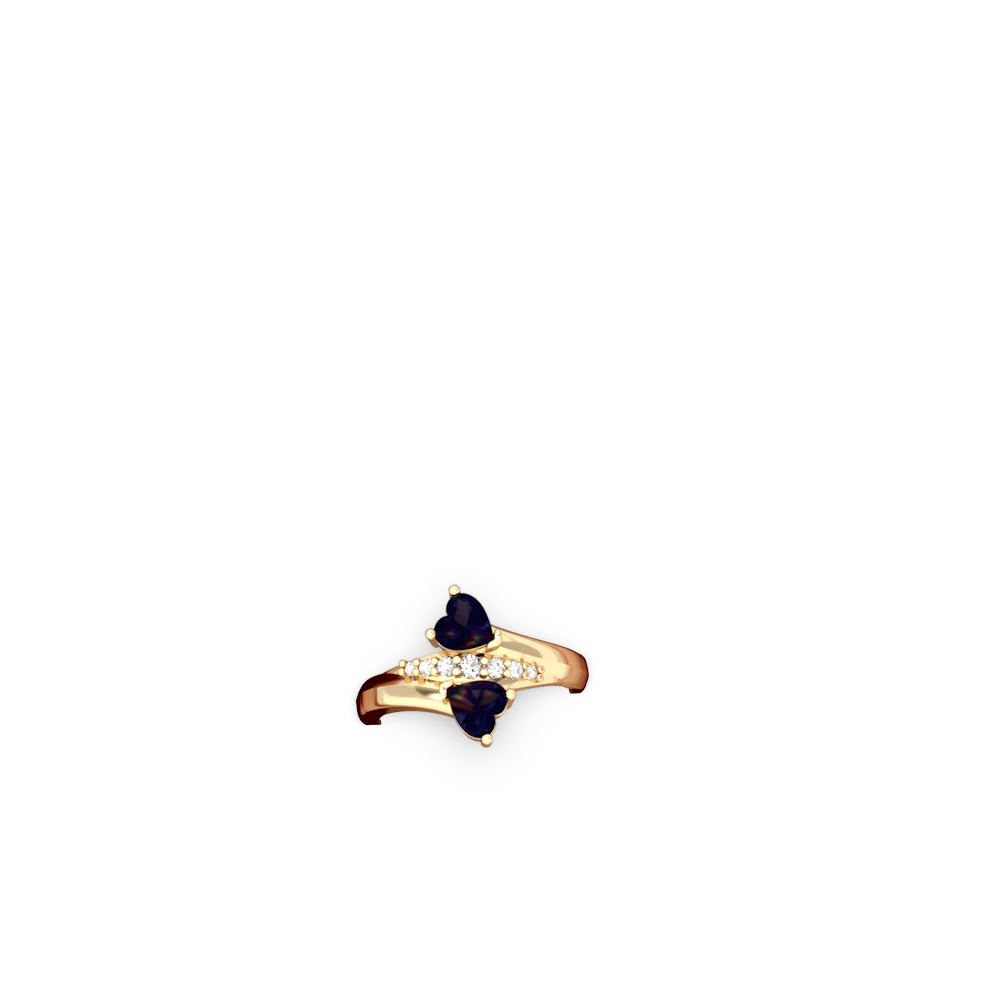 Sapphire Heart To Heart 14K Yellow Gold ring R2064