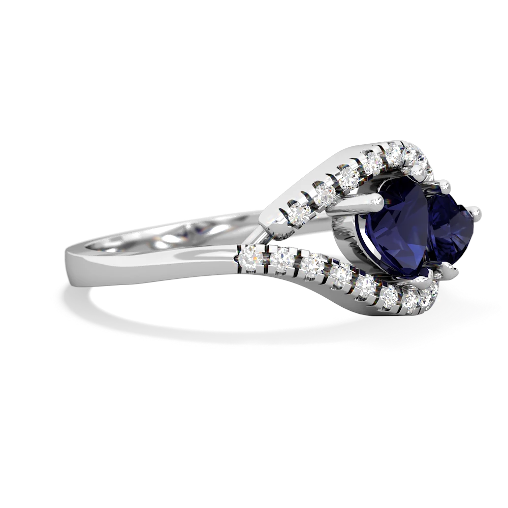 Sapphire Mother And Child 14K White Gold ring R3010