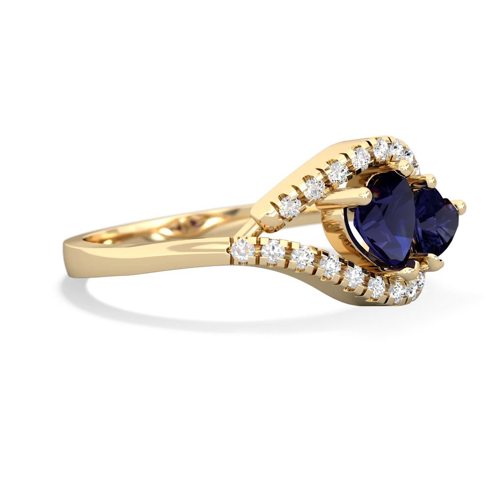 Sapphire Mother And Child 14K Yellow Gold ring R3010