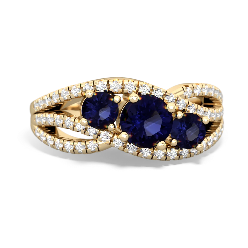 Tanzanite Three Stone Aurora 14K Yellow Gold ring R3080