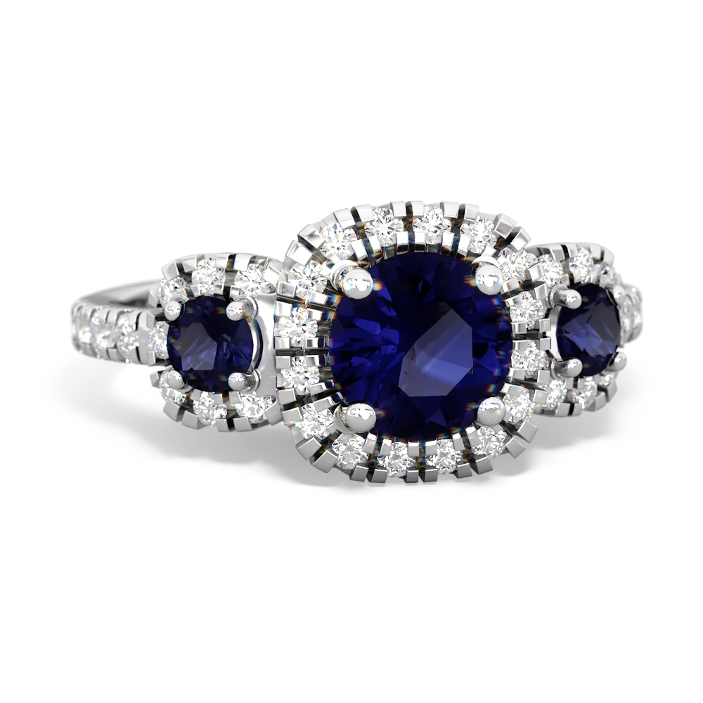 Blue Topaz Regal Halo 14K White Gold ring R5350