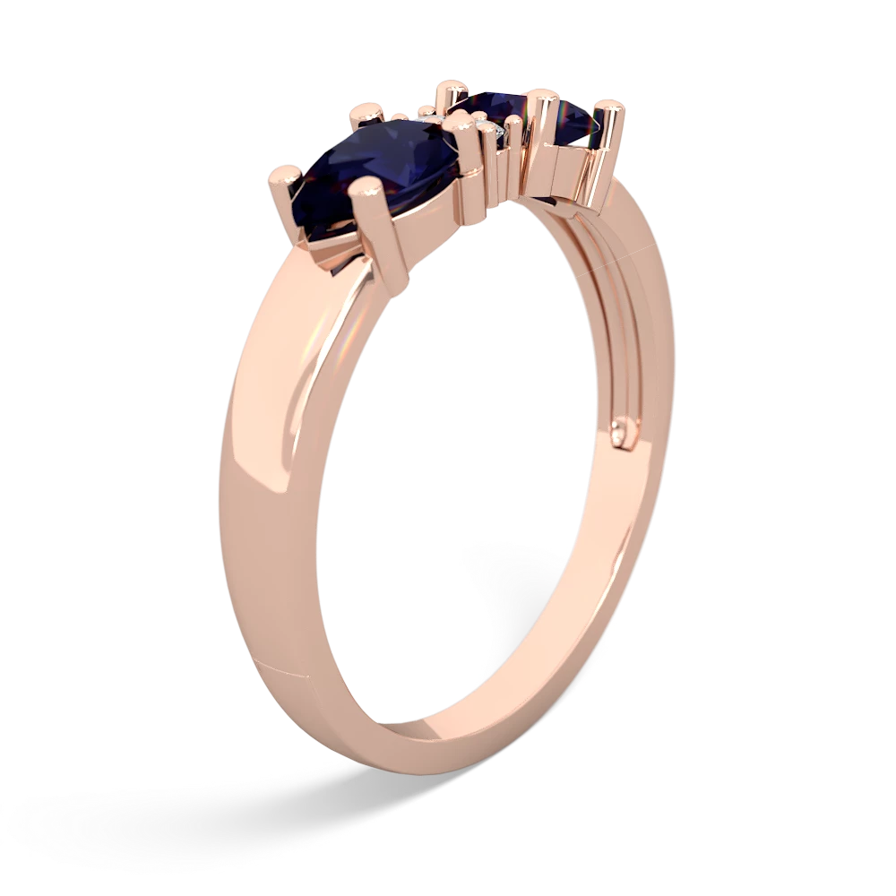 Sapphire Pear Bowtie 14K Rose Gold ring R0865