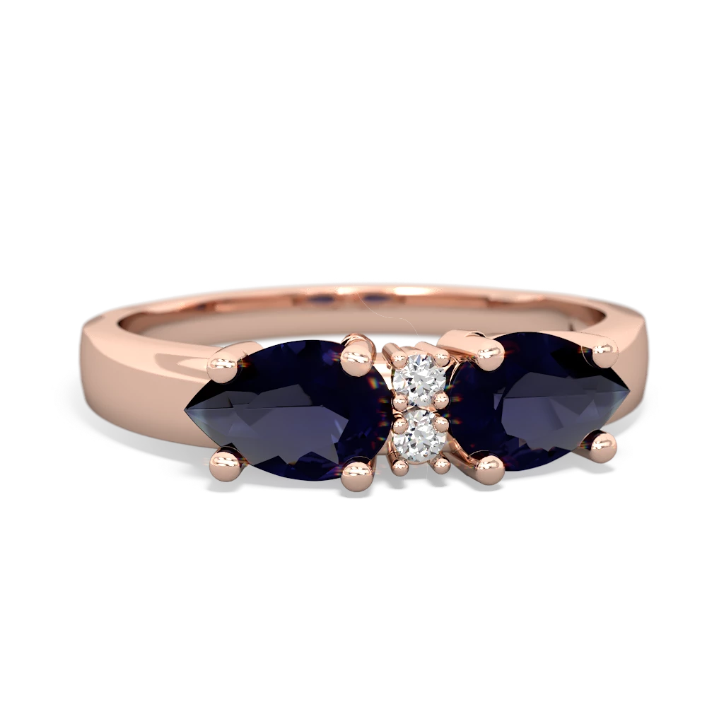 Sapphire Pear Bowtie 14K Rose Gold ring R0865