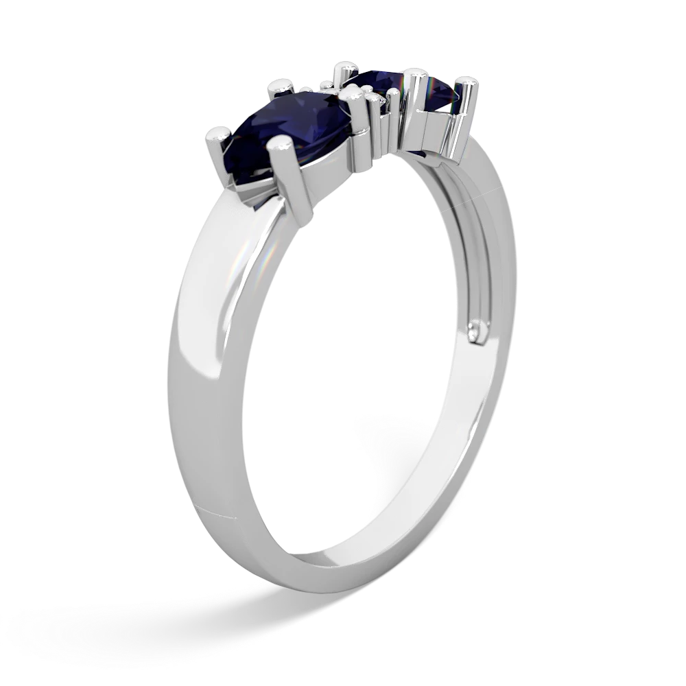 Sapphire Pear Bowtie 14K White Gold ring R0865