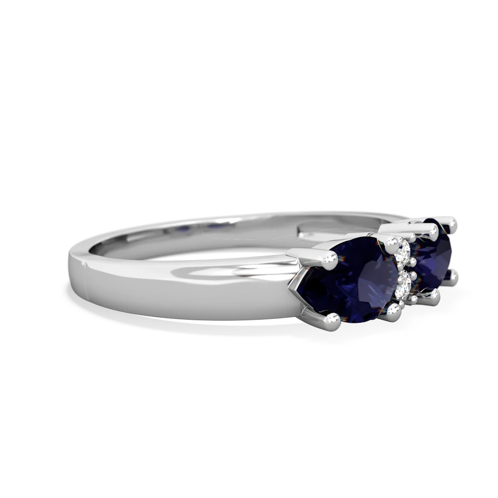 Sapphire Pear Bowtie 14K White Gold ring R0865