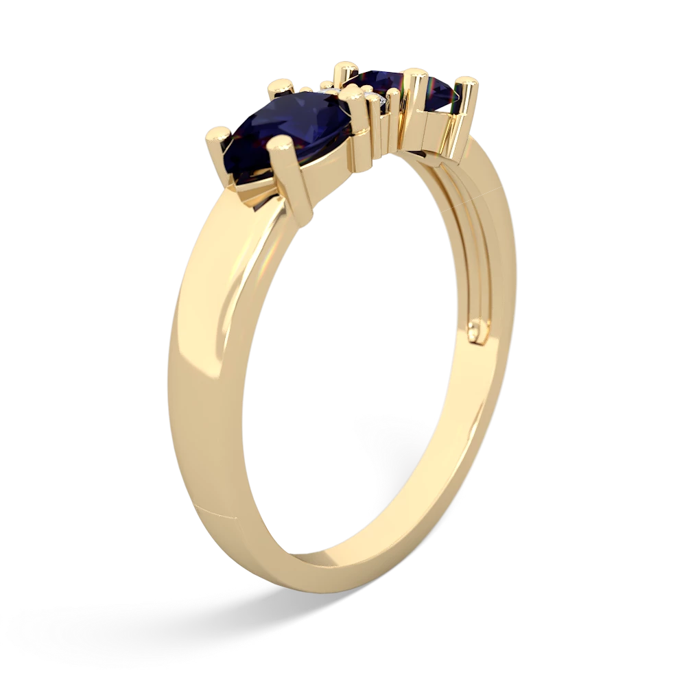 Sapphire Pear Bowtie 14K Yellow Gold ring R0865