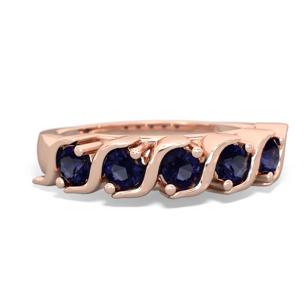 Sapphire Anniversary Band 14K Rose Gold ring R2089