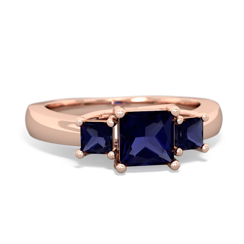 Tanzanite Three Stone Trellis 14K Rose Gold ring R4015