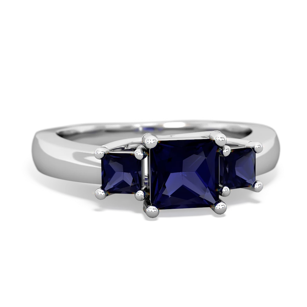 Alexandrite Three Stone Trellis 14K White Gold ring R4015