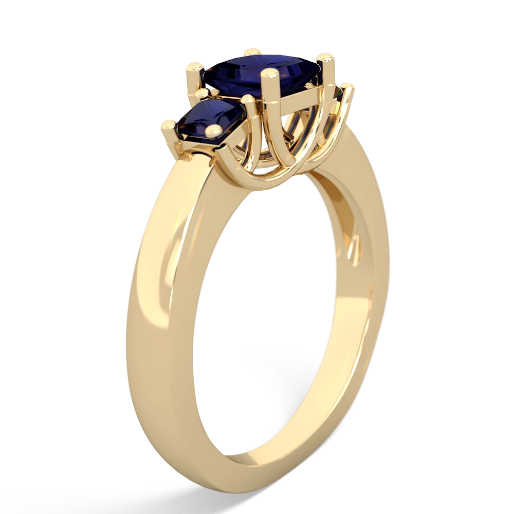 Amethyst Three Stone Trellis 14K Yellow Gold ring R4015