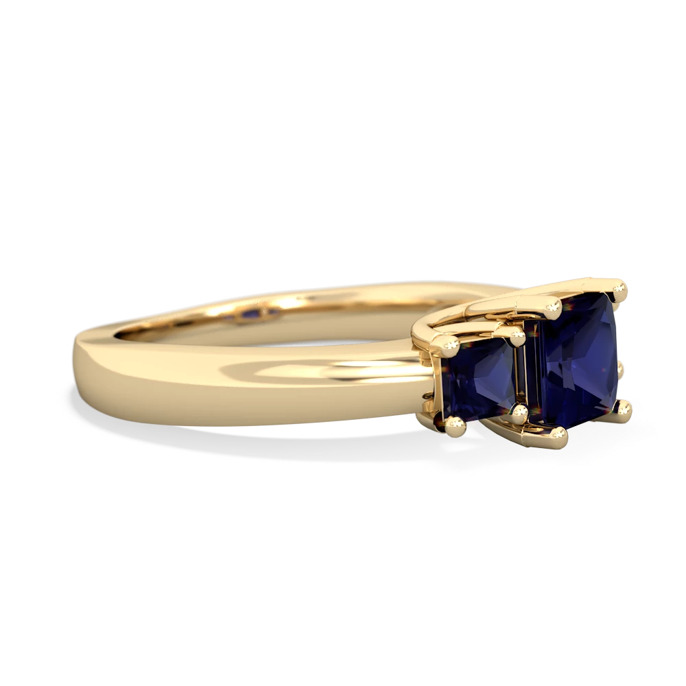 Sapphire Three Stone Trellis 14K Yellow Gold ring R4015