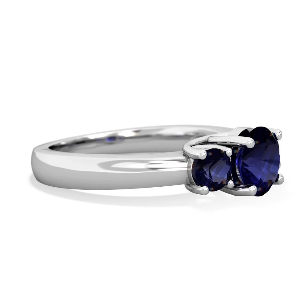 Tanzanite Three Stone Round Trellis 14K White Gold ring R4018