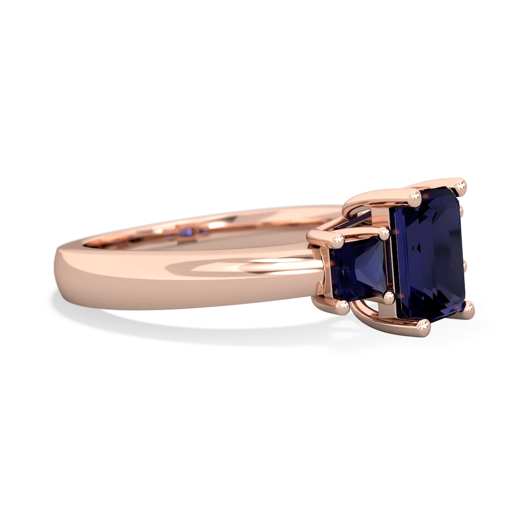 Onyx Three Stone Emerald-Cut Trellis 14K Rose Gold ring R4021