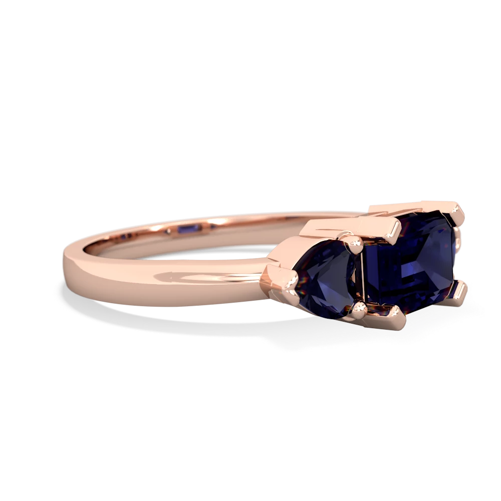 Blue Topaz Three Stone 14K Rose Gold ring R5235