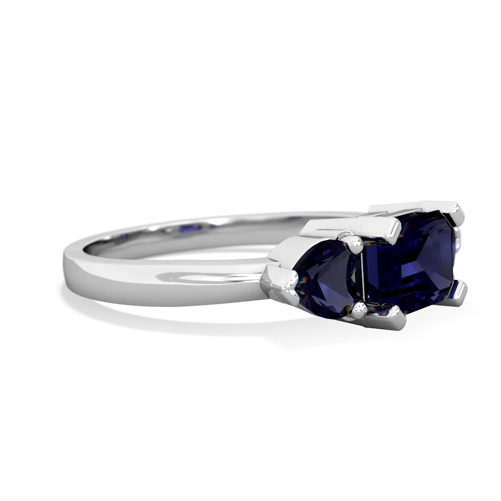 London Topaz Three Stone 14K White Gold ring R5235