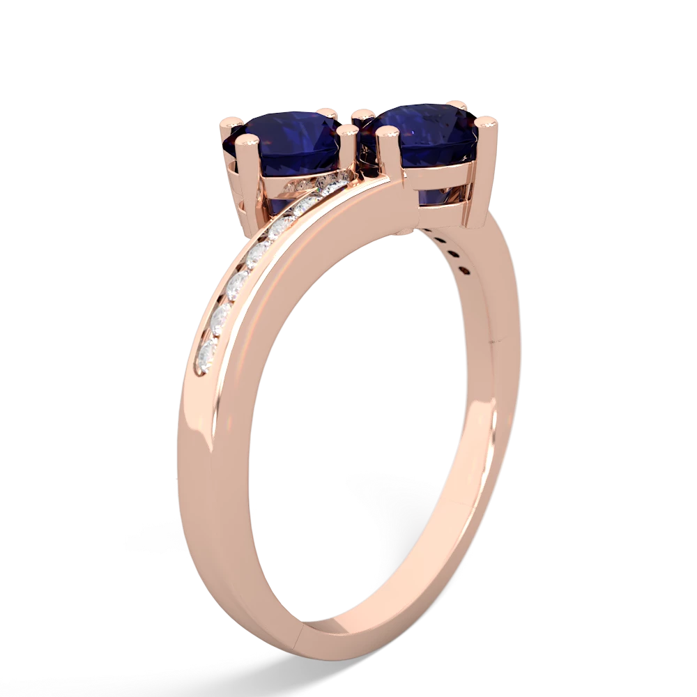 Sapphire Channel Set Two Stone 14K Rose Gold ring R5303