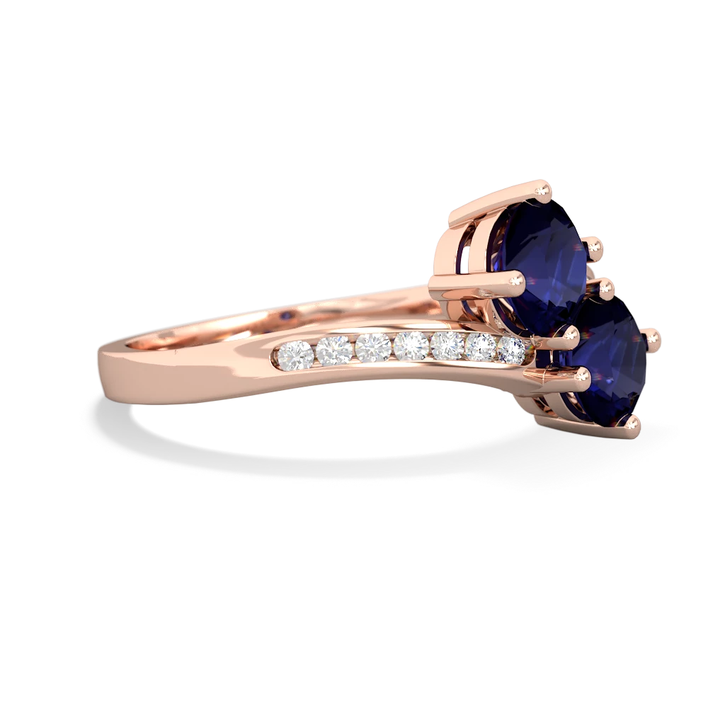 Sapphire Channel Set Two Stone 14K Rose Gold ring R5303