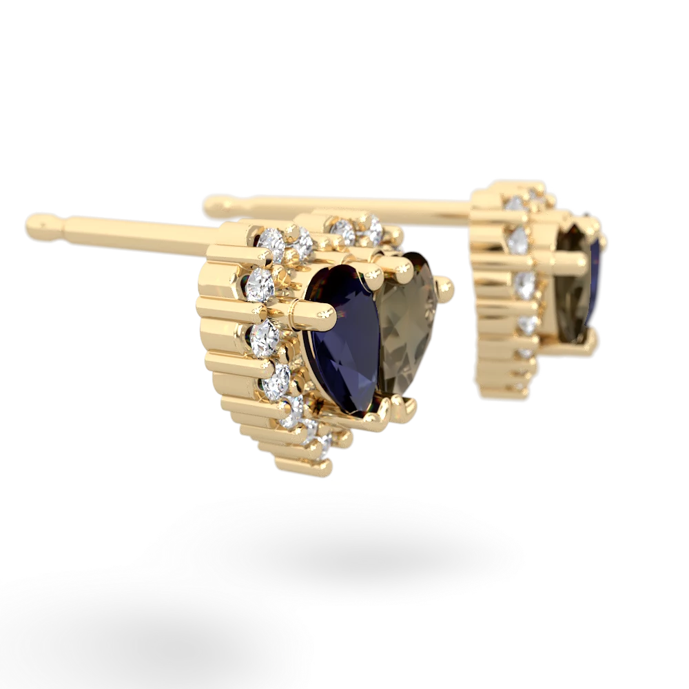Sapphire Halo 14K Yellow Gold earrings E7008
