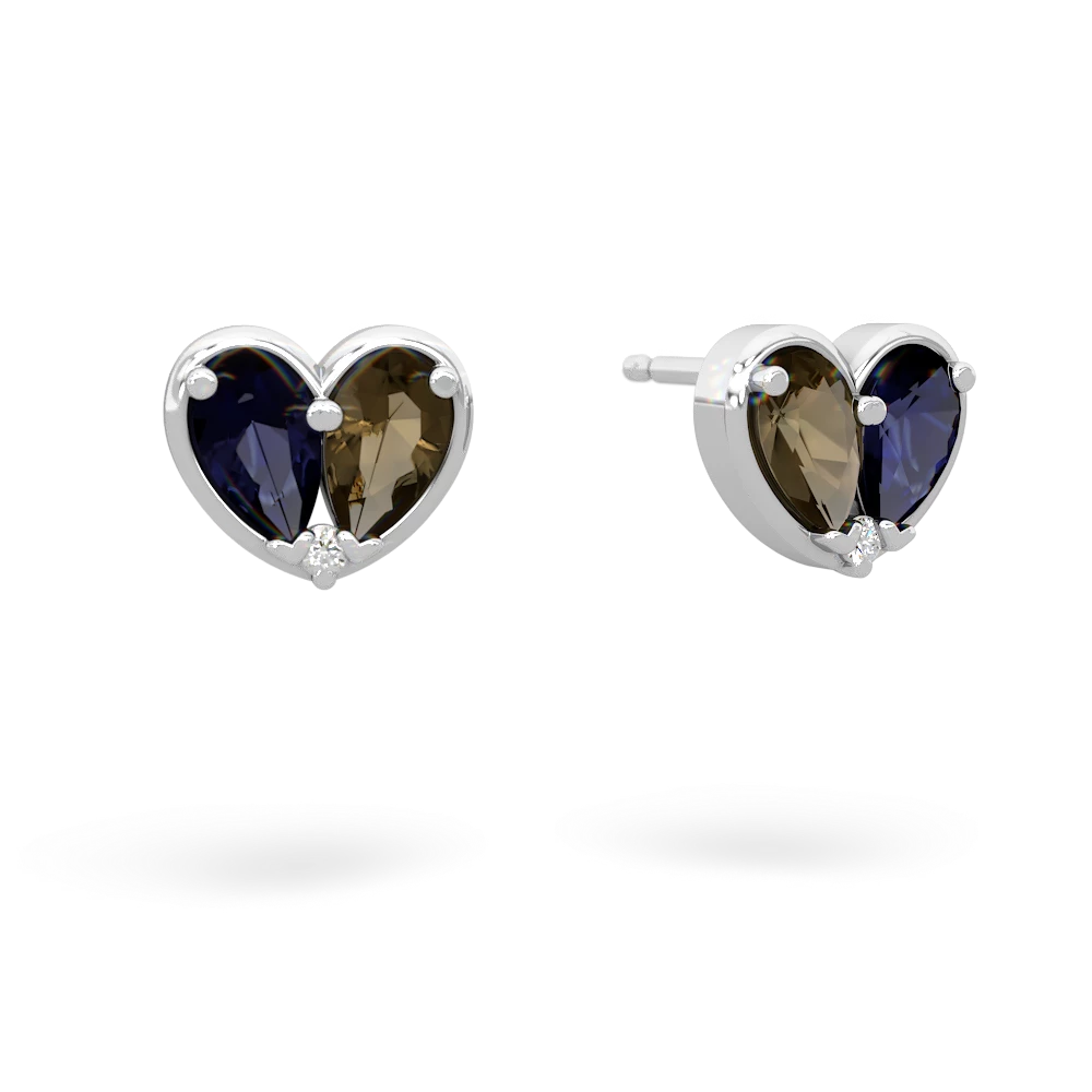 Sapphire 'Our Heart' 14K White Gold earrings E5072