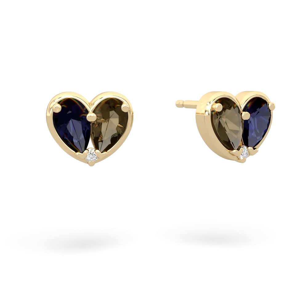 Sapphire 'Our Heart' 14K Yellow Gold earrings E5072