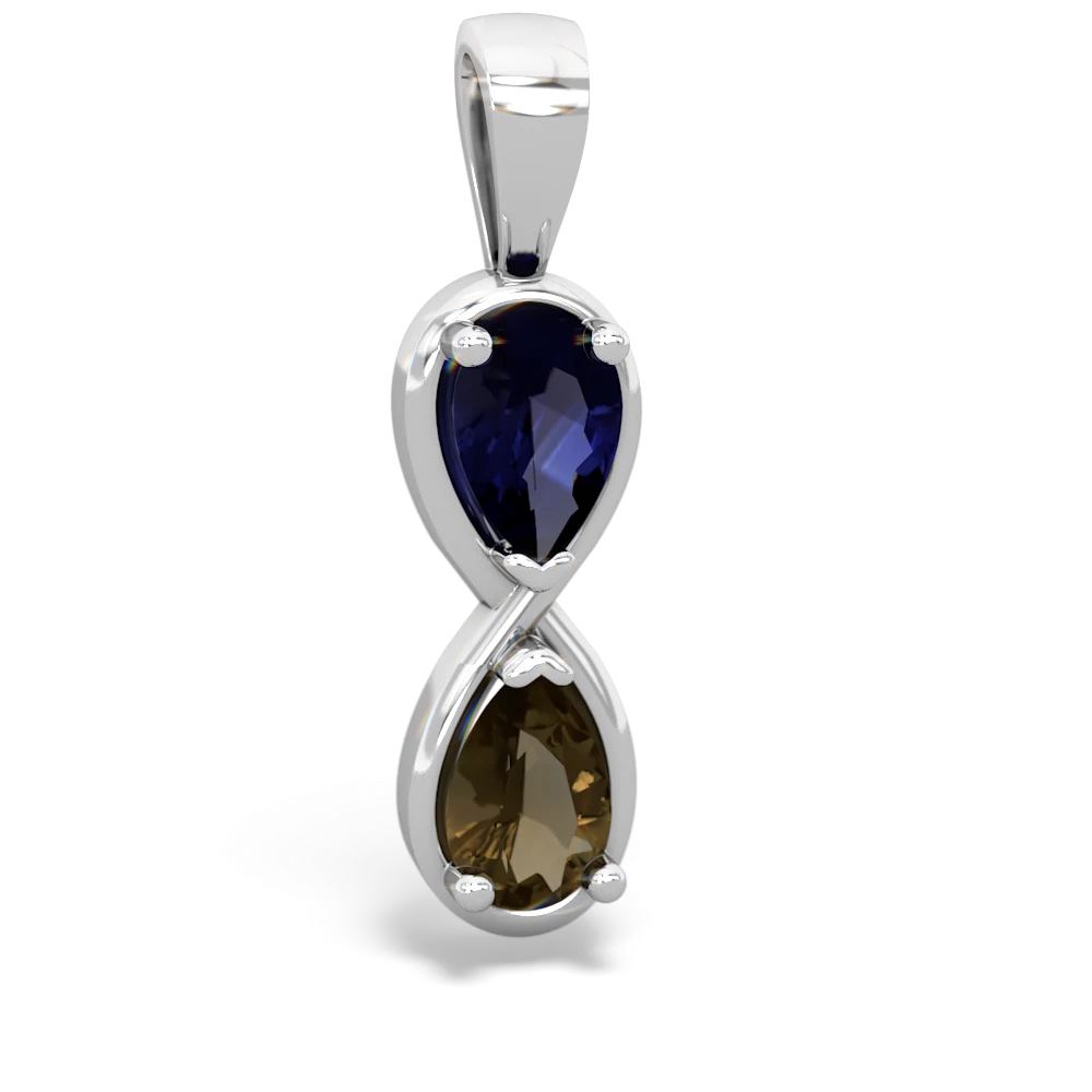 Sapphire Infinity 14K White Gold pendant P5050