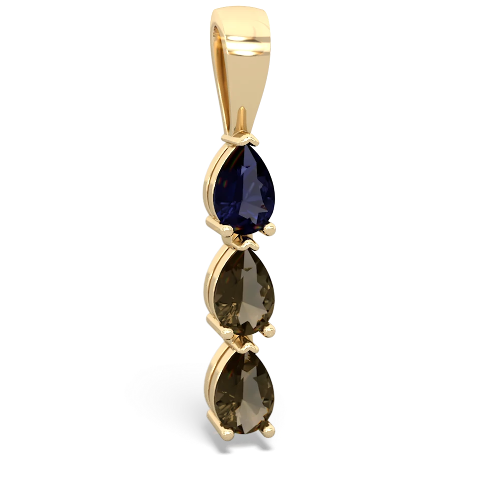 Sapphire Dew Drops 14K Yellow Gold pendant P2251