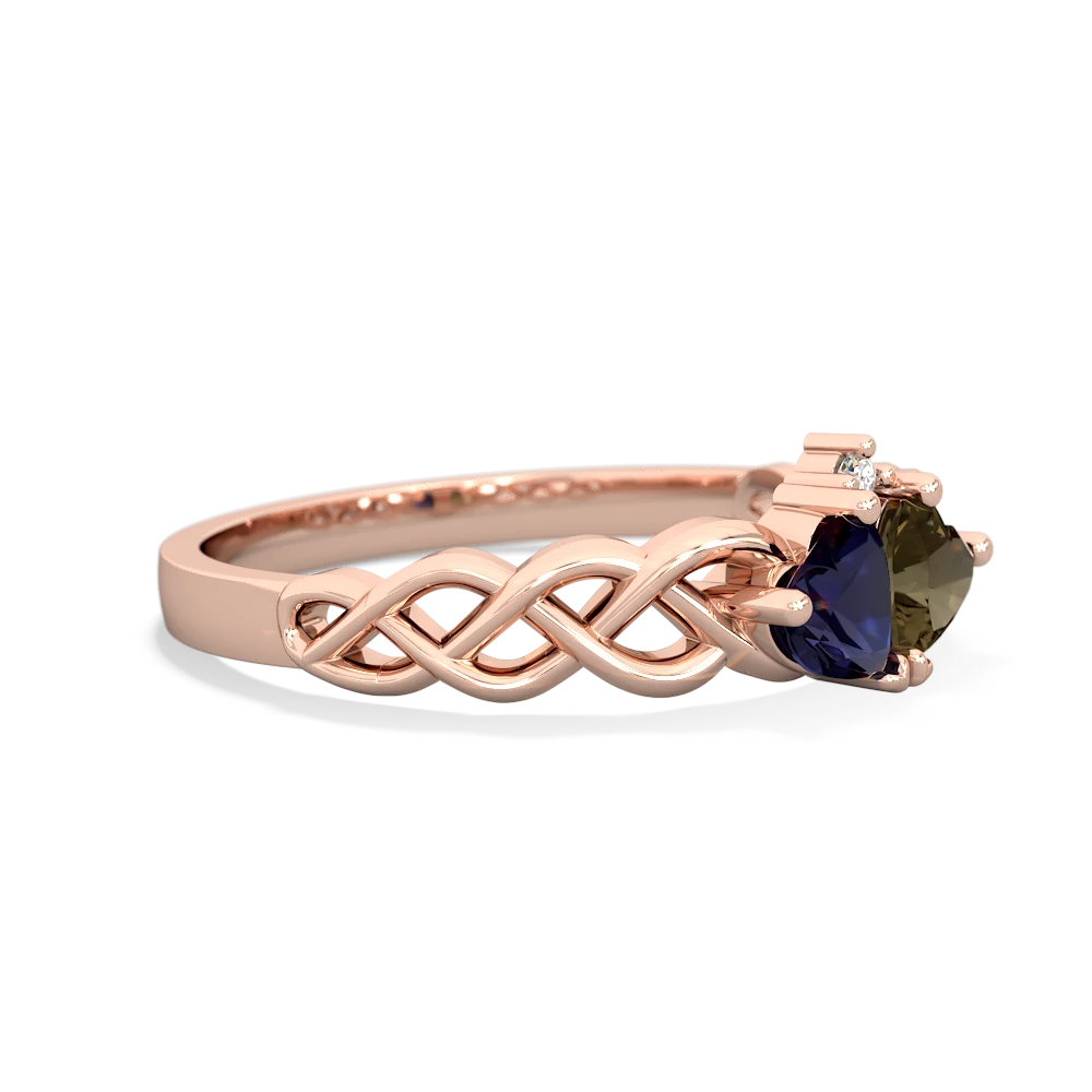 Sapphire Heart To Heart Braid 14K Rose Gold ring R5870