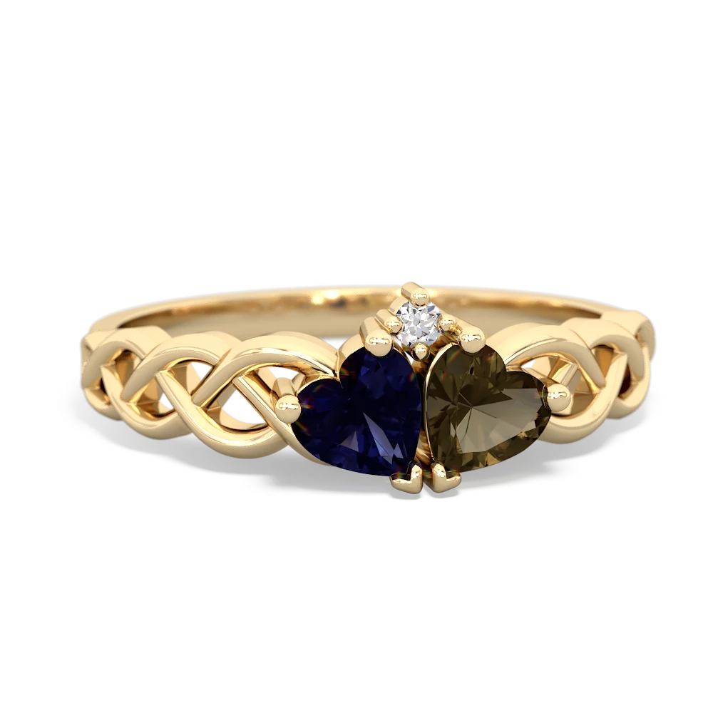 Sapphire Heart To Heart Braid 14K Yellow Gold ring R5870