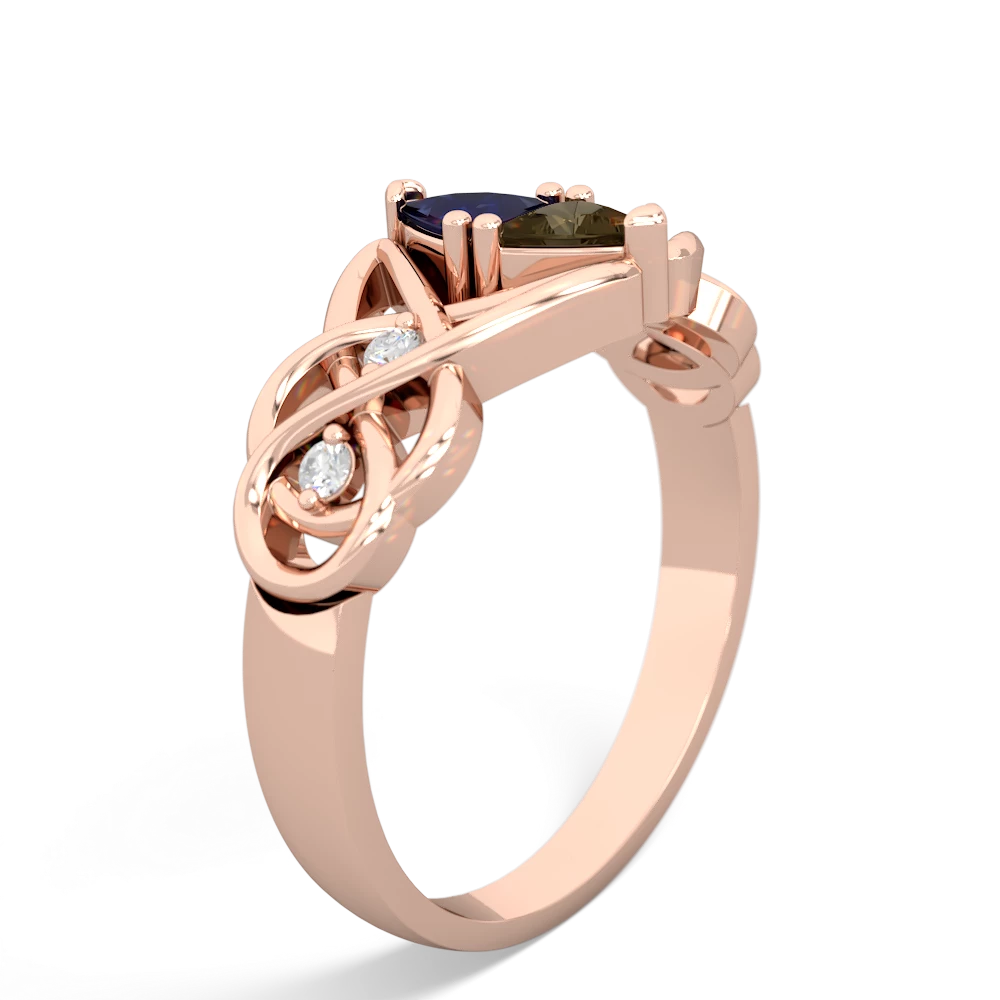 Sapphire Keepsake Celtic Knot 14K Rose Gold ring R5300