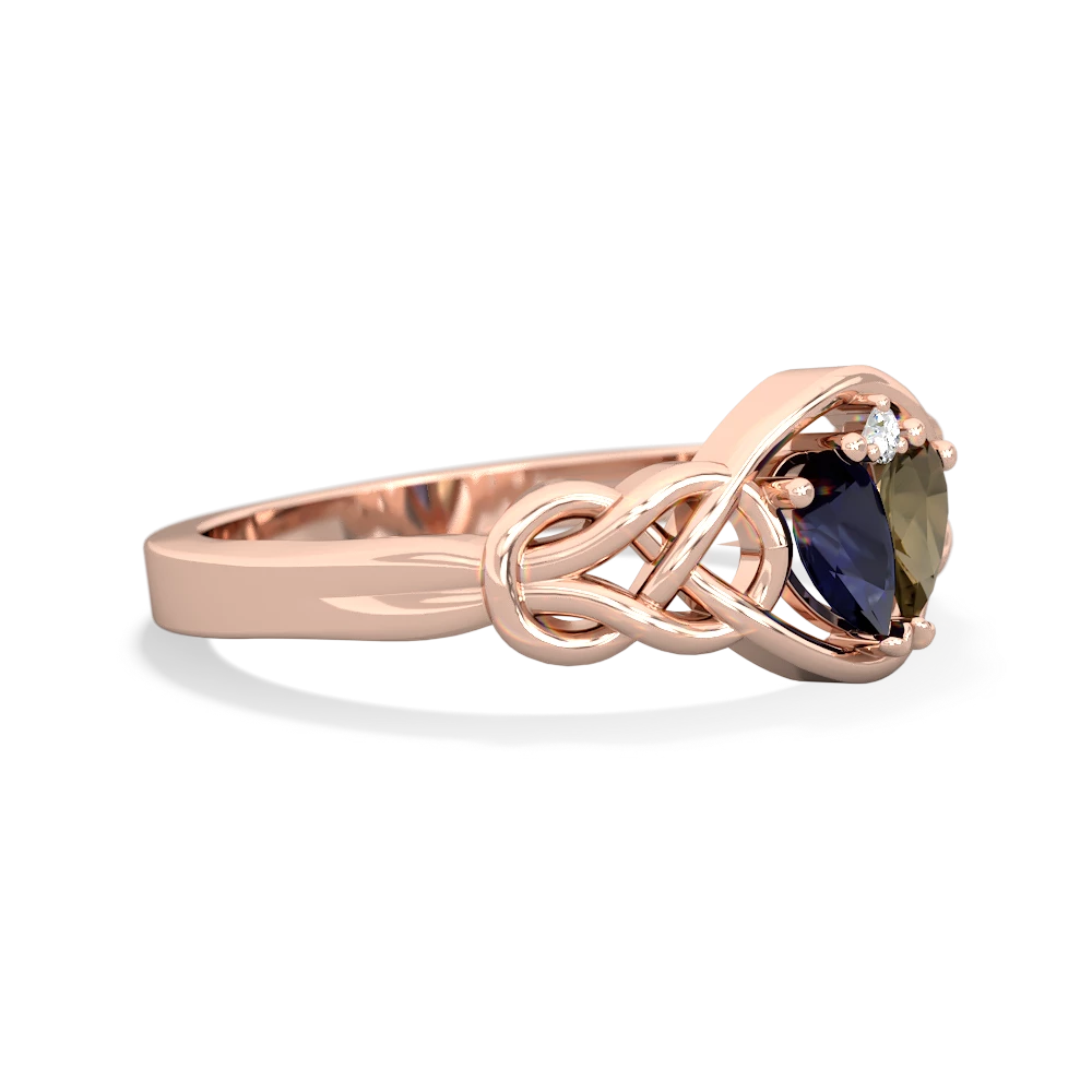 Sapphire Celtic Love Knot 14K Rose Gold ring R5420