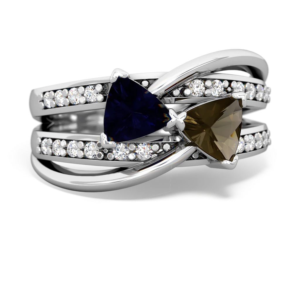 Sapphire Bowtie 14K White Gold ring R2360