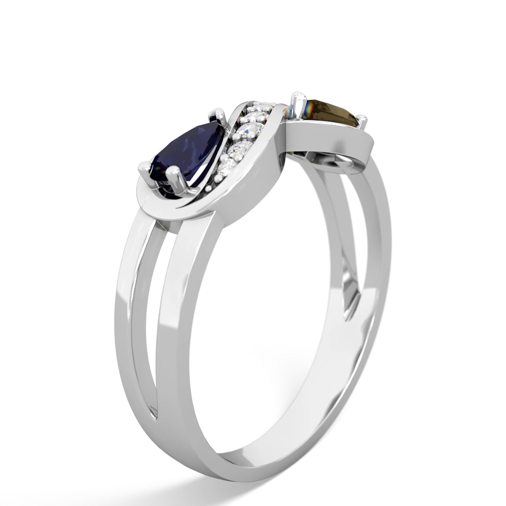 Sapphire Diamond Infinity 14K White Gold ring R5390