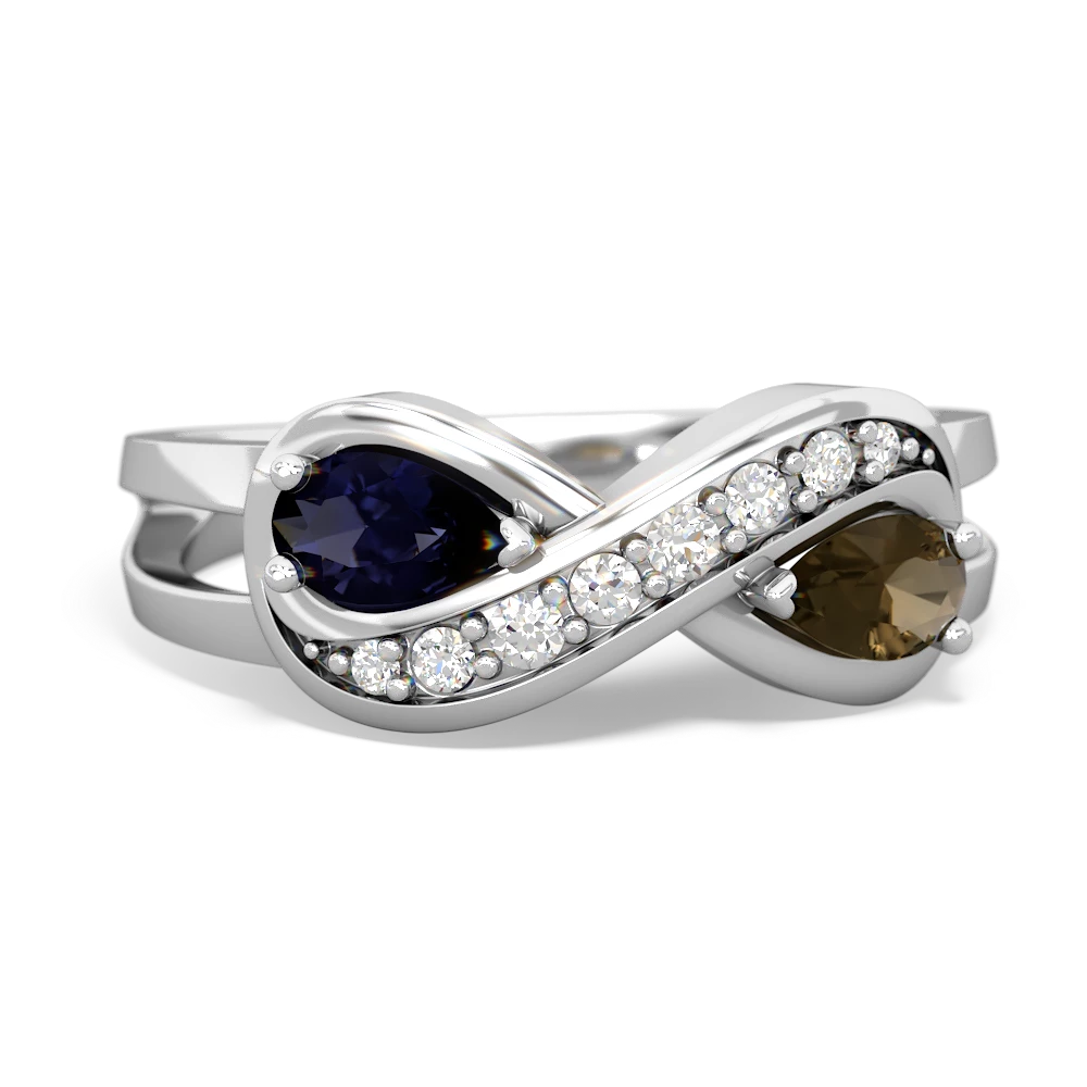 Sapphire Diamond Infinity 14K White Gold ring R5390