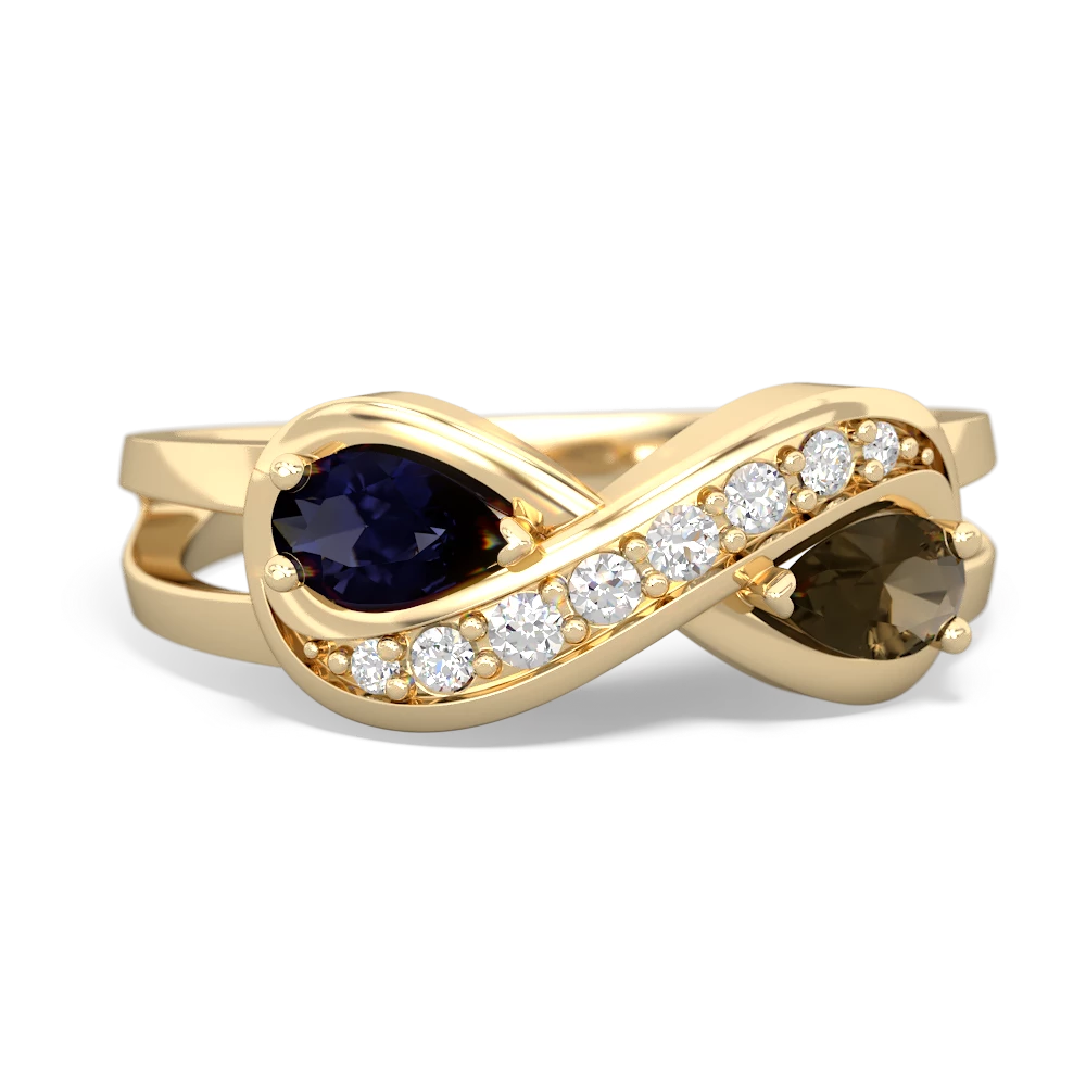 Sapphire Diamond Infinity 14K Yellow Gold ring R5390