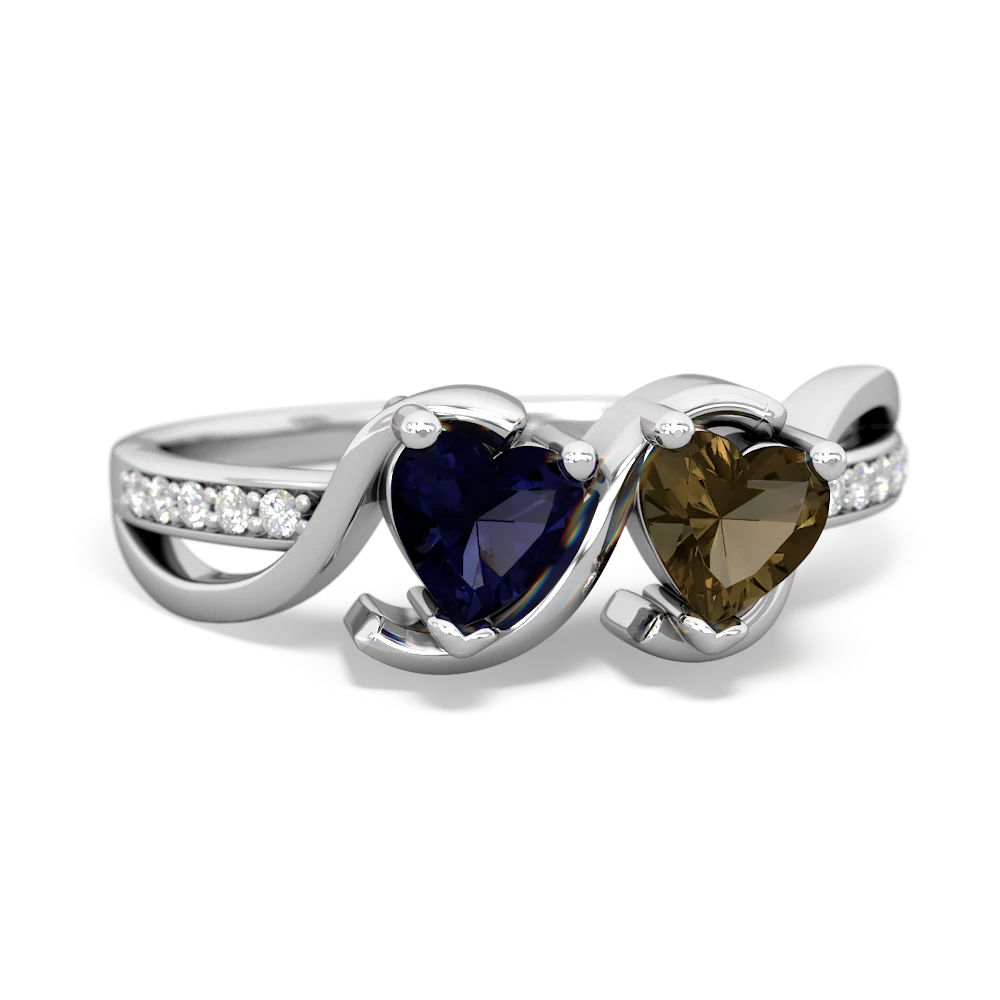 Sapphire Side By Side 14K White Gold ring R3090