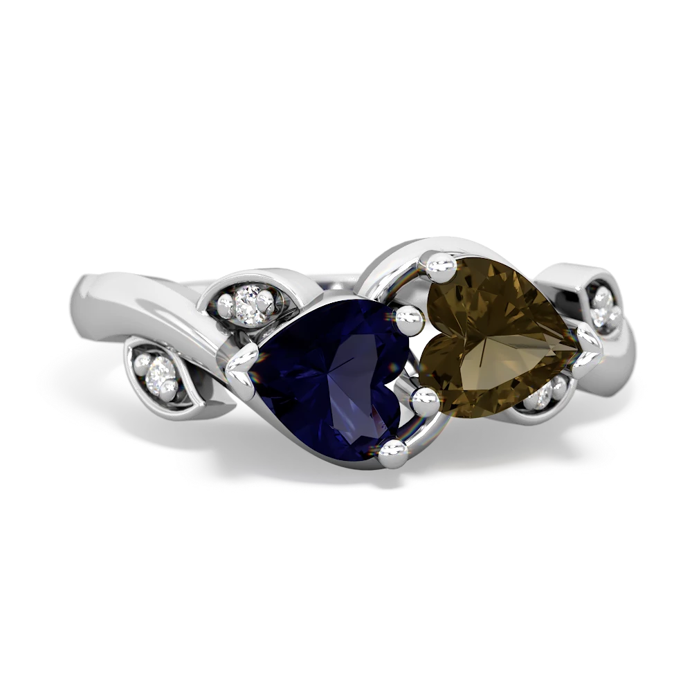 Sapphire Floral Elegance 14K White Gold ring R5790