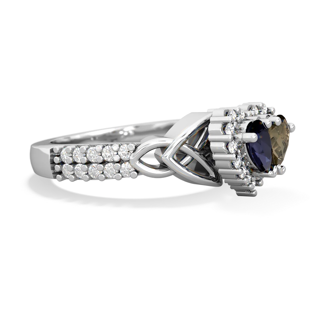 Sapphire Celtic Knot Two Hearts As One 14K White Gold ring R2644HRT