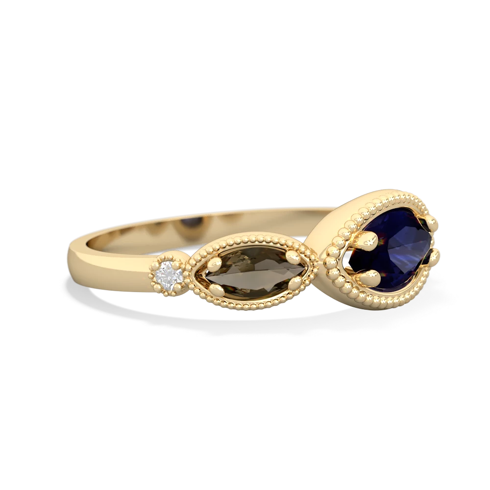 Sapphire Milgrain Marquise 14K Yellow Gold ring R5700