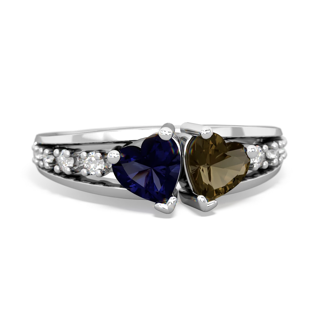 Sapphire Heart To Heart 14K White Gold ring R3342