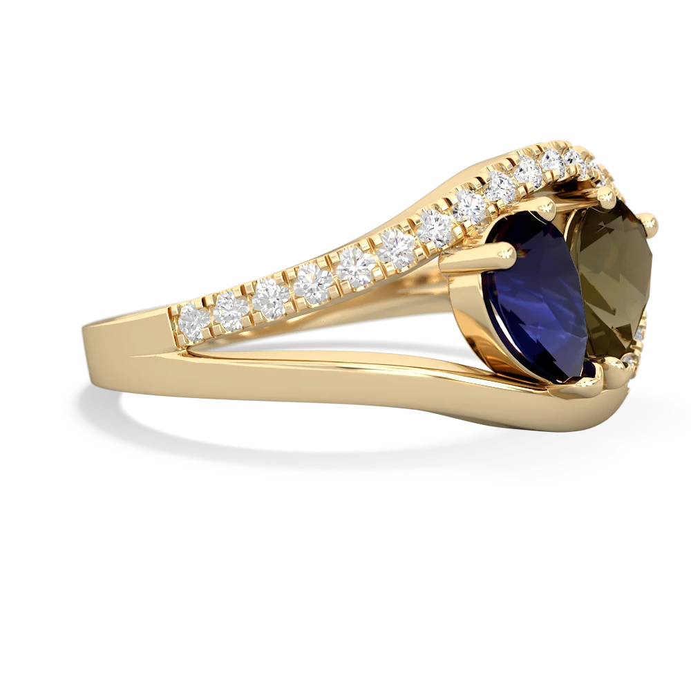 Sapphire Nestled Heart Keepsake 14K Yellow Gold ring R5650