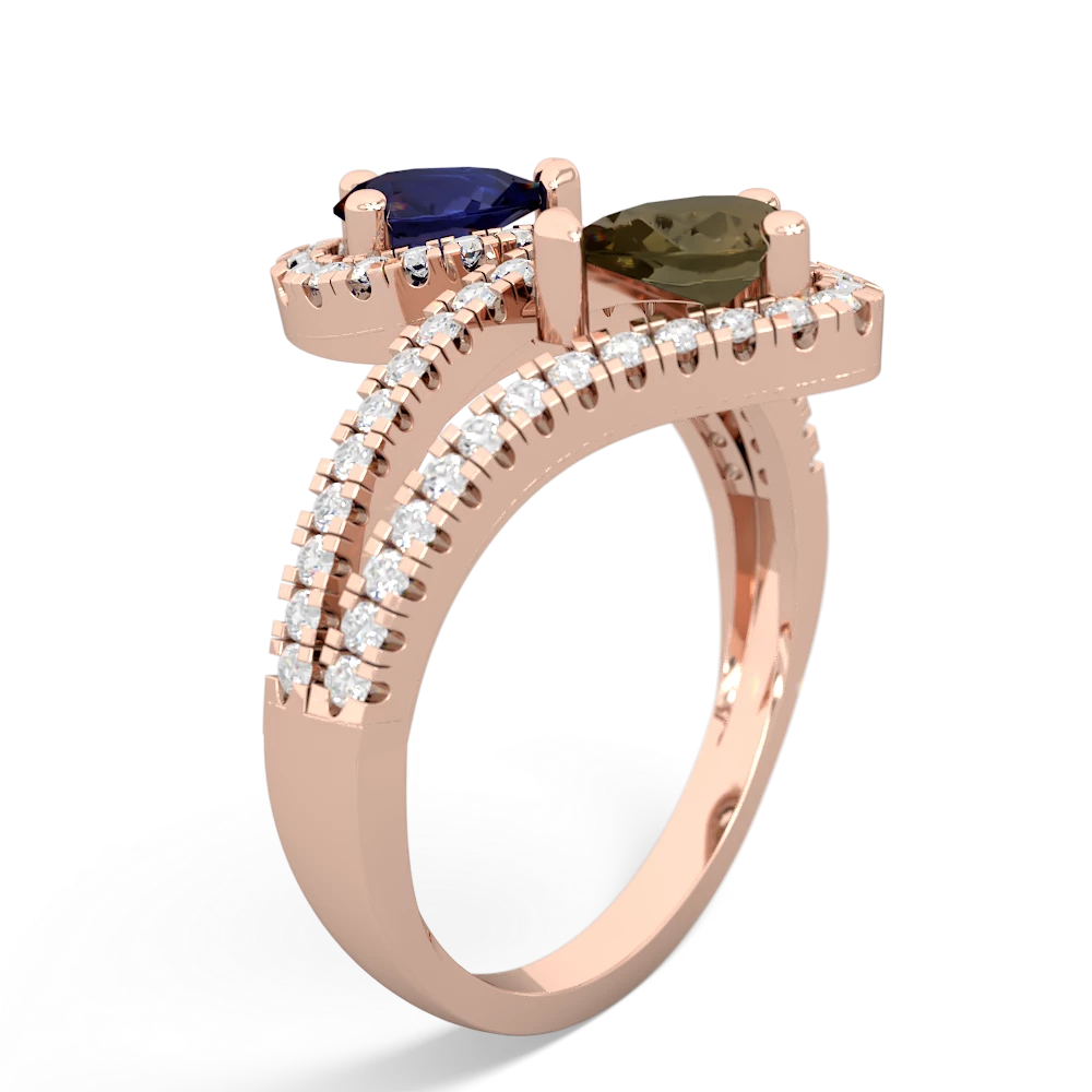 Sapphire Diamond Dazzler 14K Rose Gold ring R3000