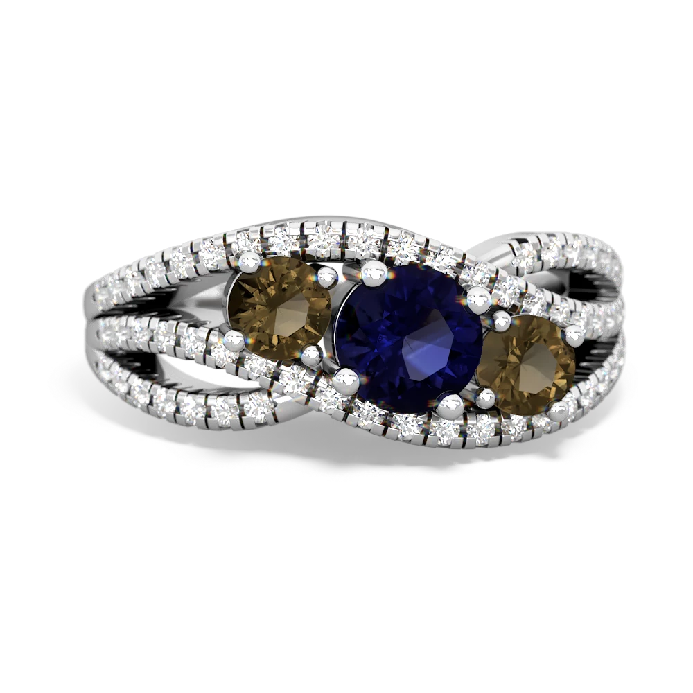 Sapphire Three Stone Aurora 14K White Gold ring R3080