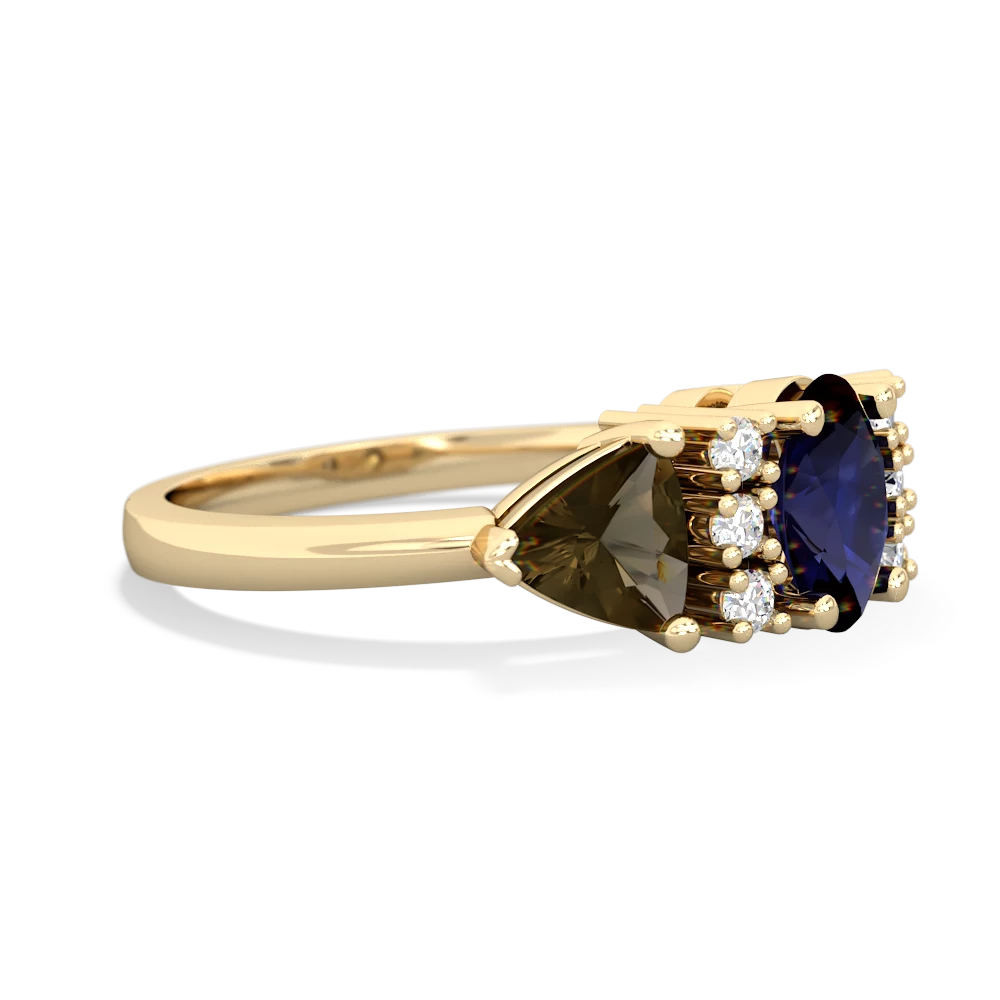 Sapphire Antique Style Three Stone 14K Yellow Gold ring R2186