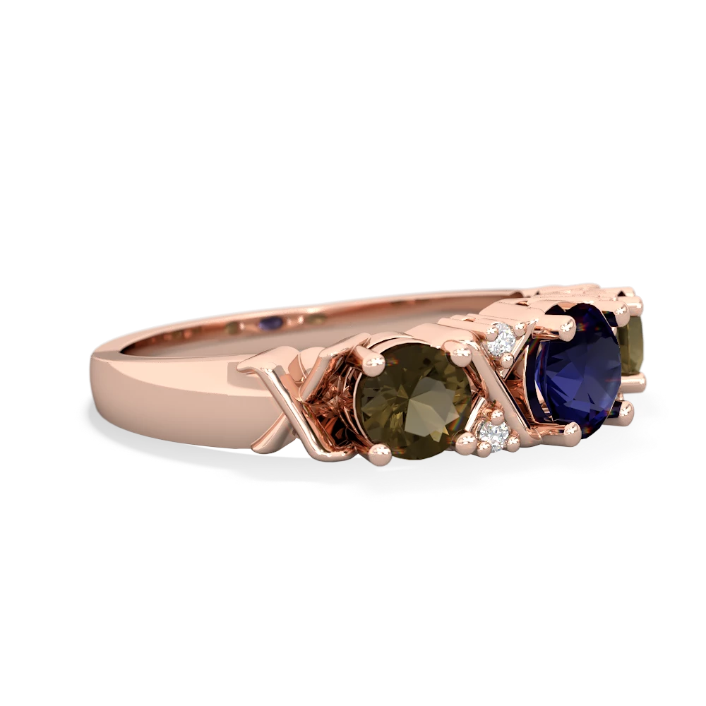 Sapphire Hugs And Kisses 14K Rose Gold ring R5016