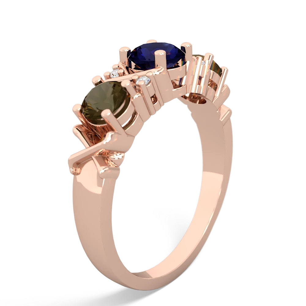 Sapphire Hugs And Kisses 14K Rose Gold ring R5016