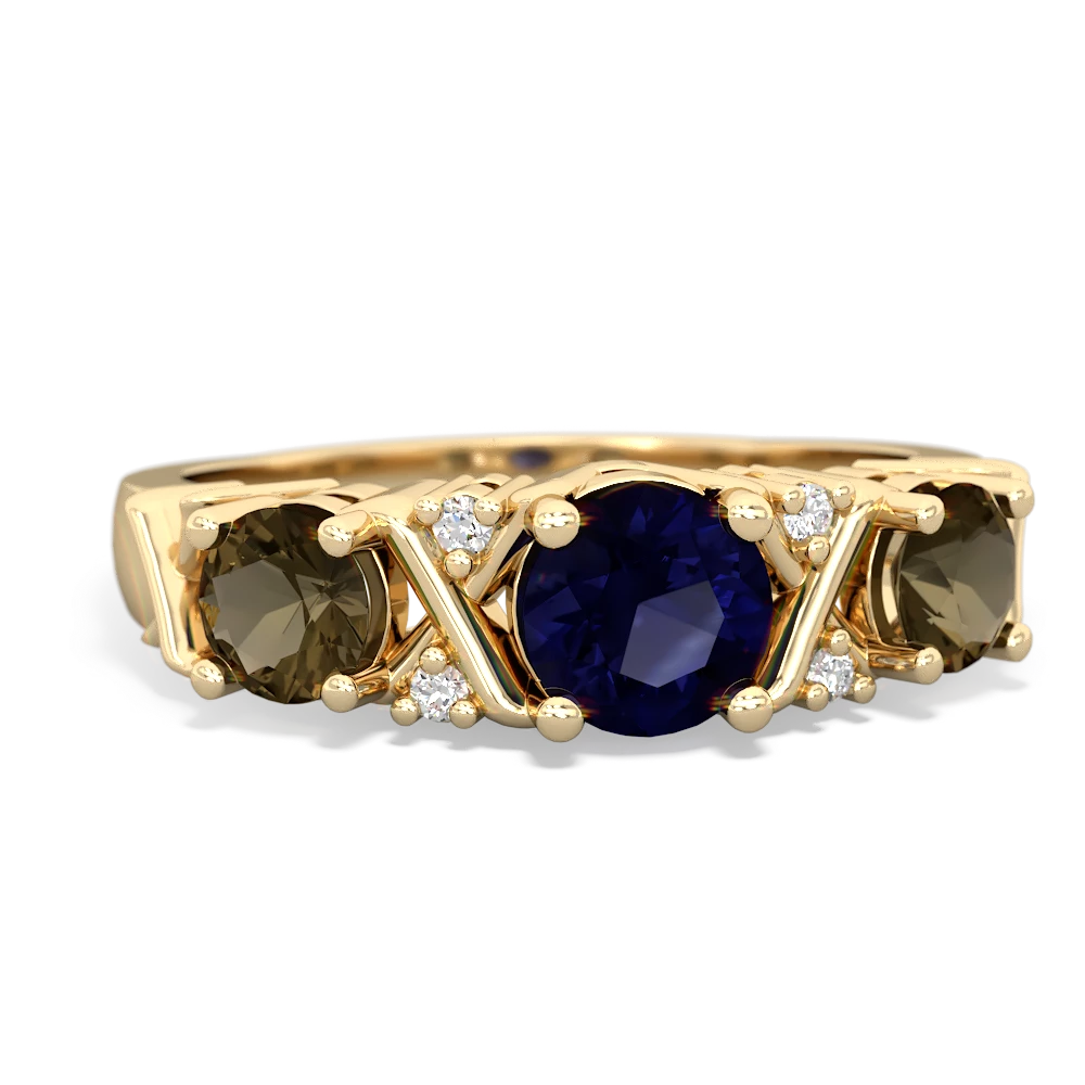 Sapphire Hugs And Kisses 14K Yellow Gold ring R5016