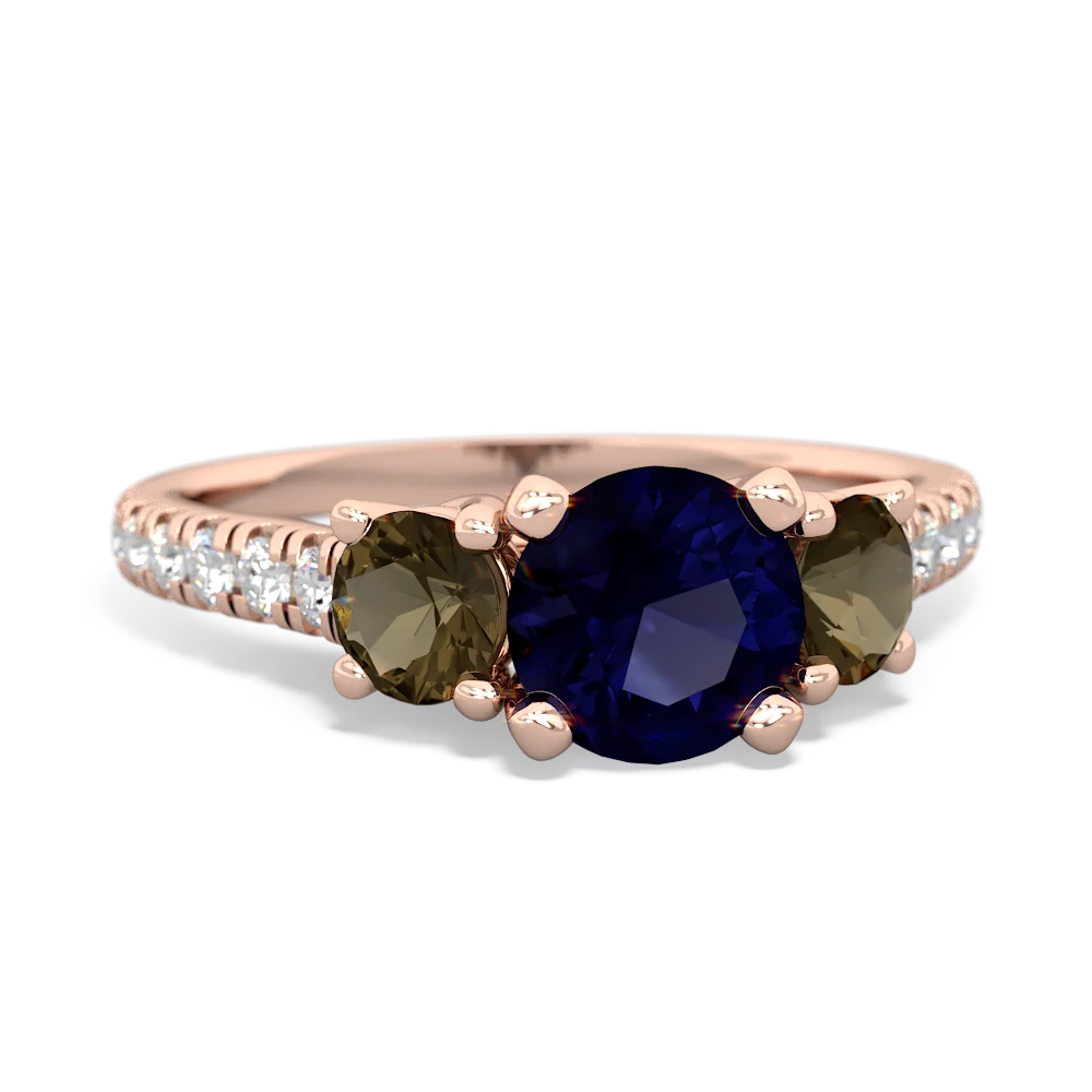 Sapphire Pave Trellis 14K Rose Gold ring R5500