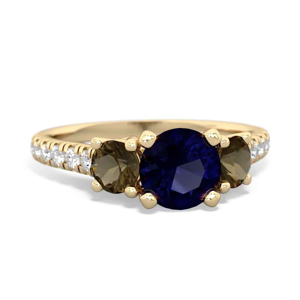 Sapphire Pave Trellis 14K Yellow Gold ring R5500